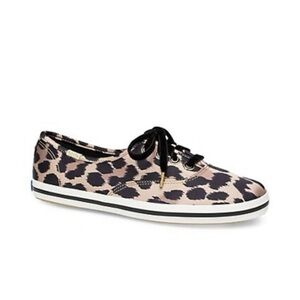 Kate spade keds leopard print satin velvet laces size 6.5